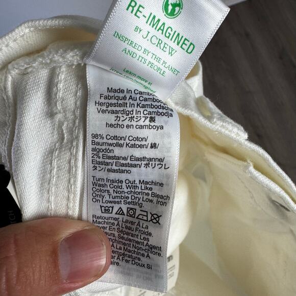 J Crew Wide Leg Crop Cut Hem Denim Jeans US Women's 25 Petite - Picture 5 of 6